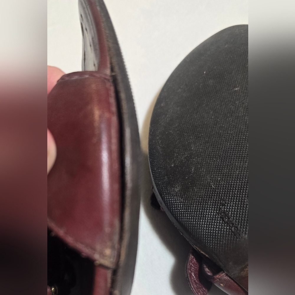 Celine Vintage Dark Mahogany Leather Buckle Mules Size 38 - Picture 8 of 8